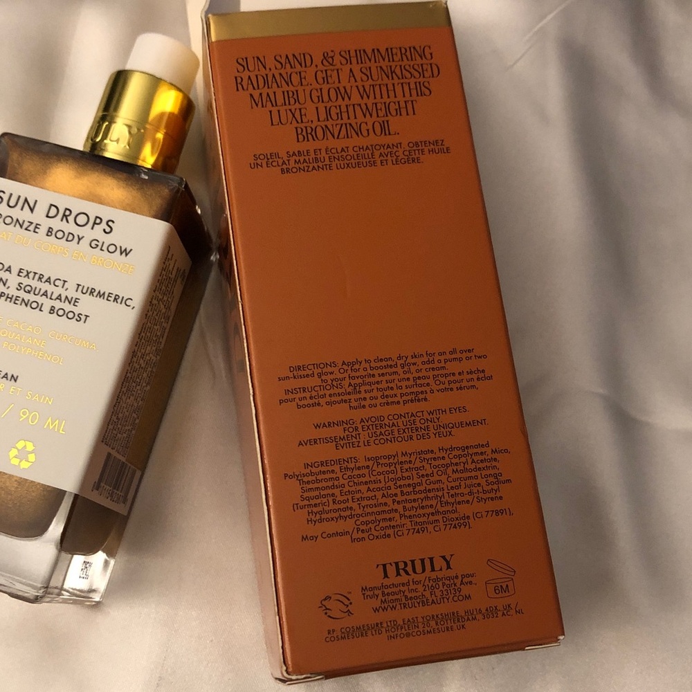 TRULY Sun Drops Bronze Body Glow Lightweight Bronzing Oil 90ml NIB No Fragrance - Picture 5 of 12